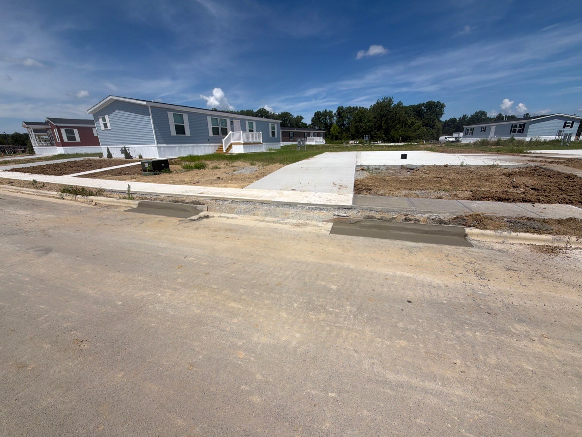 Concrete sidewalk installation